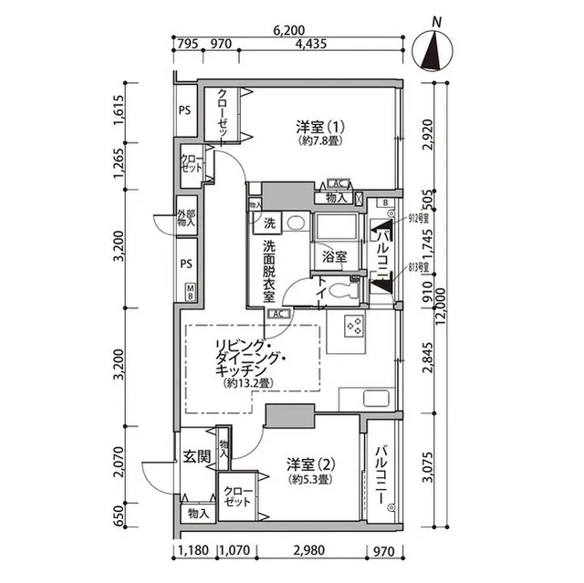 Shinonome Canal Court CODAN Building No.12 - Floor Plan - ["Schematic", "Floor plan", "Rectangle"]