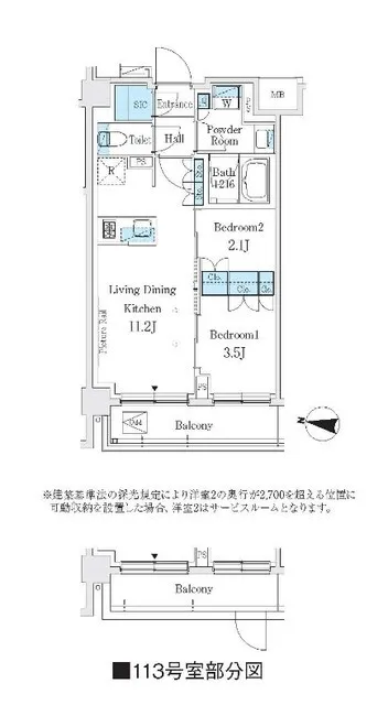 J.GRAN Court Shinagawa Nishioi WEST - Floor Plan - ["Rectangle", "Schematic", "Parallel"]