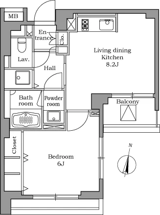 RESIDIA Chidoricho - Floor Plan - ["White", "Rectangle", "Line"]