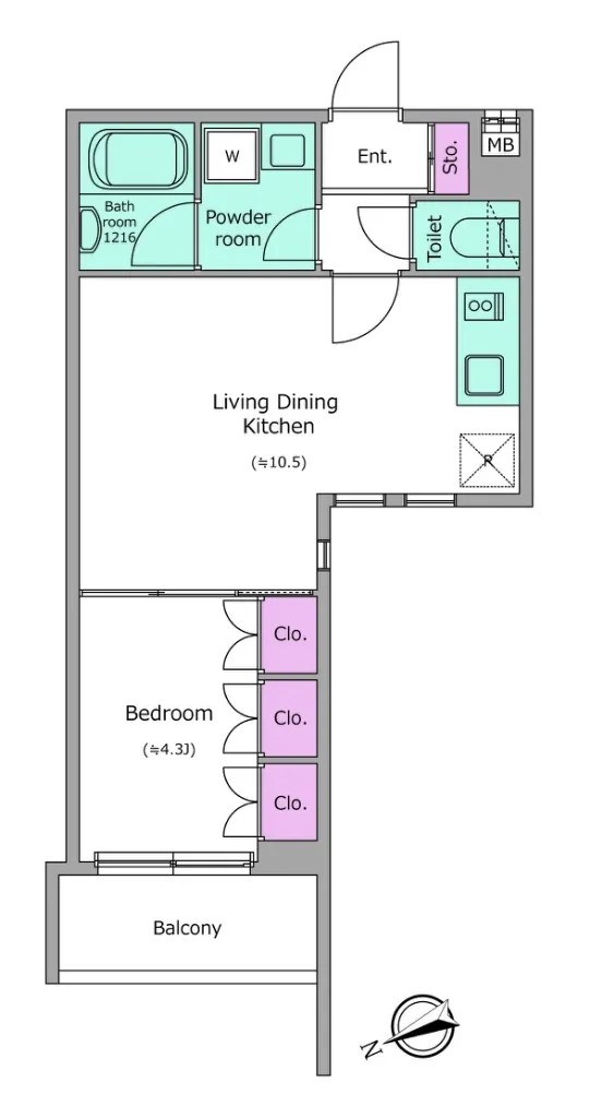 La Class Yotsuya - Floor Plan - ["Rectangle", "Line", "Font"]