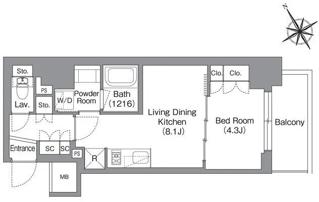 Baus Flats Kuramae - Floor Plan - []