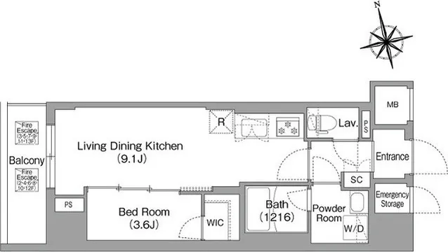 Comforia Liv Minamisunamachi East - Floor Plan - ["Diagram", "Floor plan"]