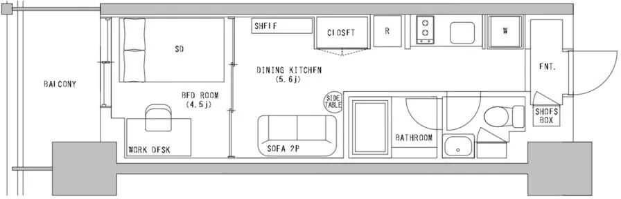 Hmlet Suitengumae - Floor Plan - ["Diagram", "Floor plan", "Technical drawing"]