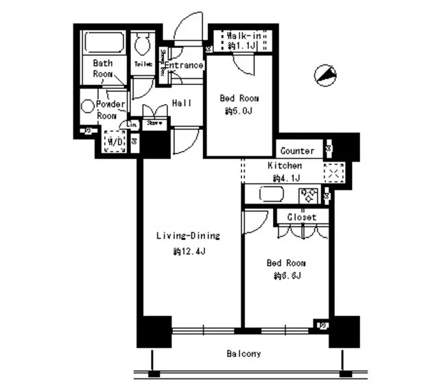 Park Tower Shibaura Bayward Urban Wing - Floor Plan - ["Rectangle", "Schematic", "Font"]