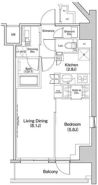 The Park Habio Nakano Fujimicho Garden - Floor Plan - ["White", "Rectangle", "Schematic"]