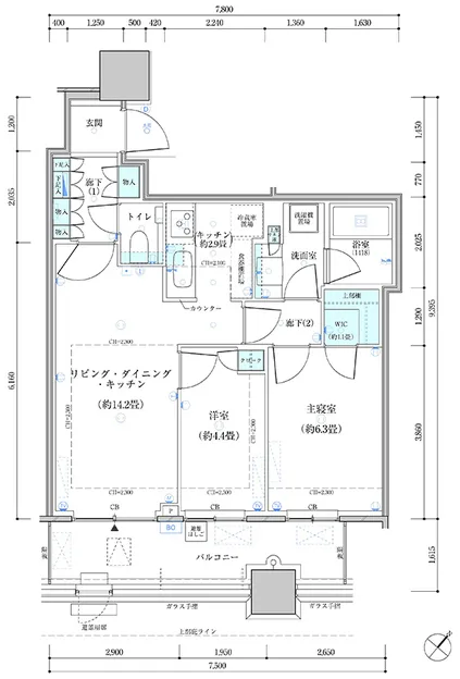 Park Tower Kachidoki South Building - Floor Plan - ["White", "Diagram", "Number"]