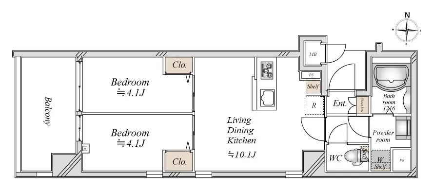 Open Bloom Higashimukojima - Floor Plan - ["Rectangle", "Schematic", "Font"]