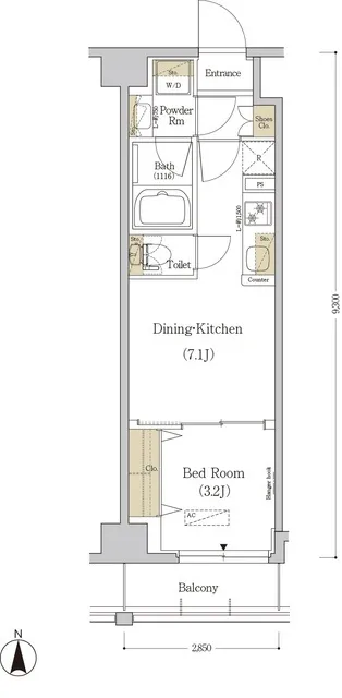 Urbanex Kikugawa - Floor Plan - ["Floor plan", "Text", "Plan"]