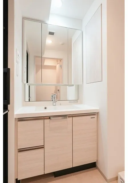 Comforia Liv Nagafukucho - Interior - ["Bathroom Sink", "Bathroom cabinet", "Flooring"]