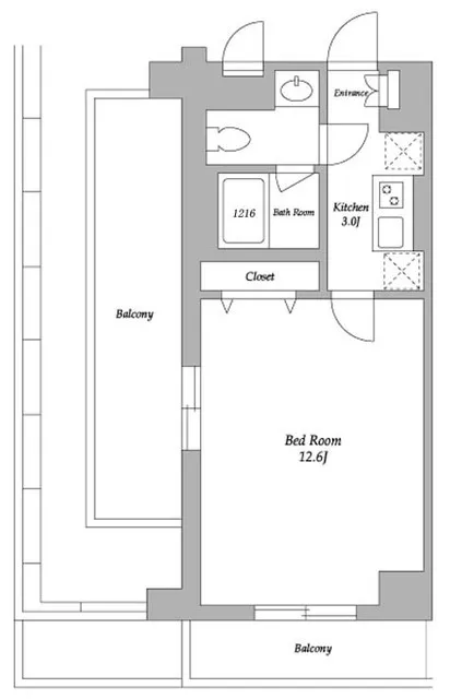 Estimaison Higashi Shinjuku - Floor Plan - ["Rectangle", "Font", "Parallel"]