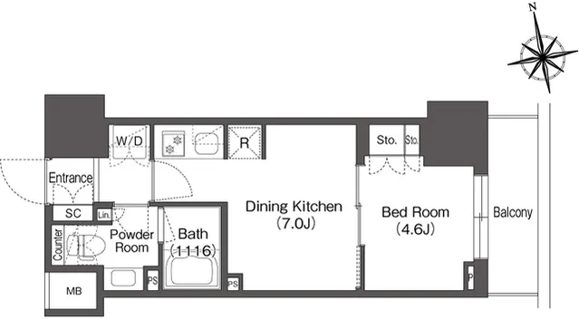 Comforia Higashiueno - Floor Plan - ["Rectangle", "Font", "Parallel"]