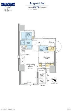 Proud Flat Mitsukoshimae East - Floor Plan - ["Floor plan", "Diagram", "Plan"]