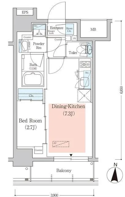 Urbanex Kikukawa III - Floor Plan - ["Schematic", "Rectangle", "Font"]