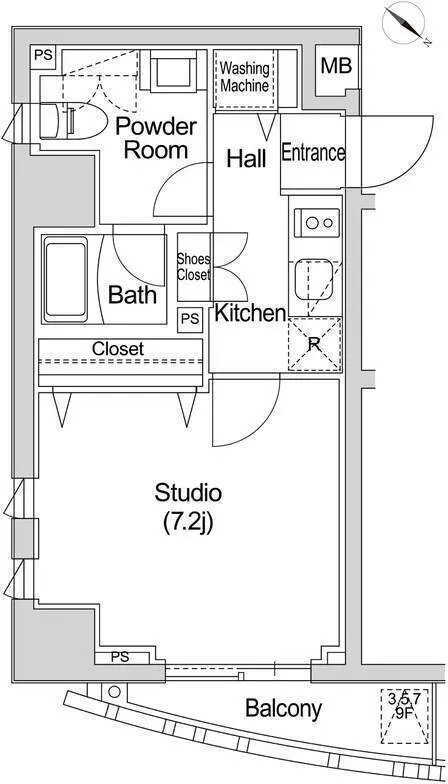 Casa Splendid Akasaka 7-Chome - Floor Plan - ["White", "Plan", "Diagram"]