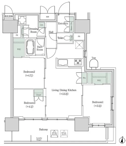 Brookside Residence Kiba - Floor Plan - ["White", "Plan", "Diagram"]