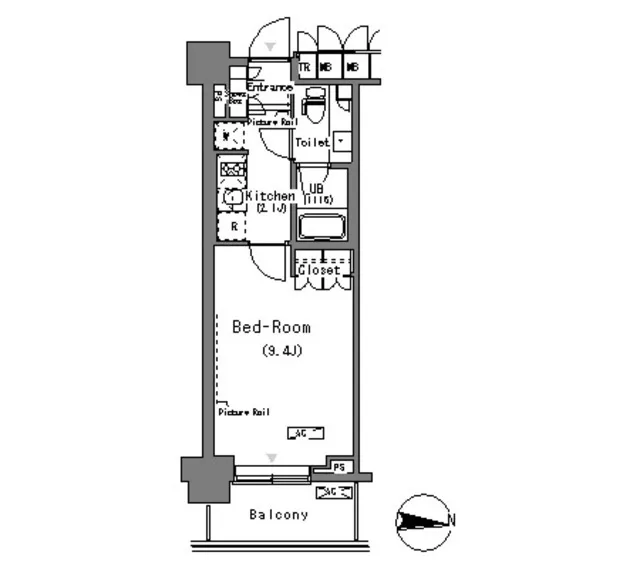 Park Axis Tatsumi Stage - Floor Plan - ["Rectangle", "Parallel", "Font"]