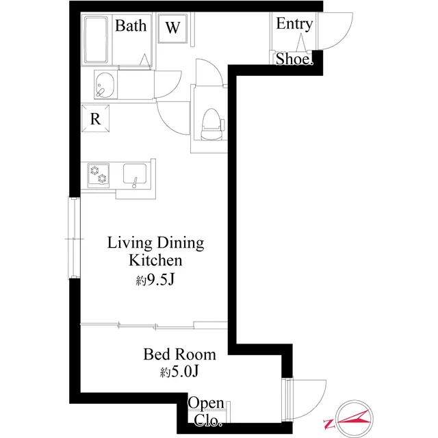 RJ Casa Sakurashinmachi - Floor Plan - ["Rectangle", "Slope", "Parallel"]