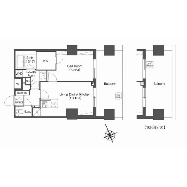 Comforia Nishiogikubo - Floor Plan - ["Rectangle", "Font", "Parallel"]
