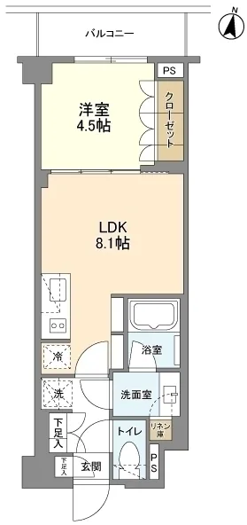 Presilia Kakinokizaka - Floor Plan - ["Wood flooring", "Tile Flooring"]