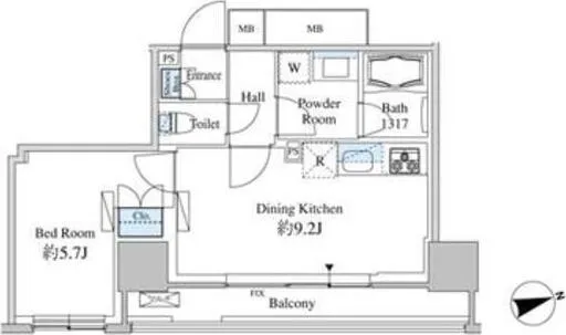 Belle Face Shibaura Tower - Floor Plan - ["Rectangle", "Parallel", "Font"]