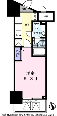 Residia Takanawa Katsurazaka - Floor Plan - ["Apartment", "Tile Flooring"]