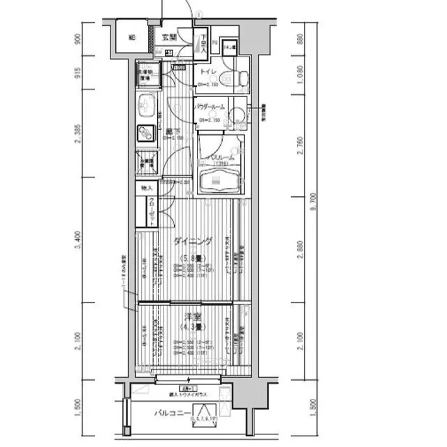 Milia Residence Higashiikebukuro - Floor Plan - ["Rectangle", "Schematic", "Font"]