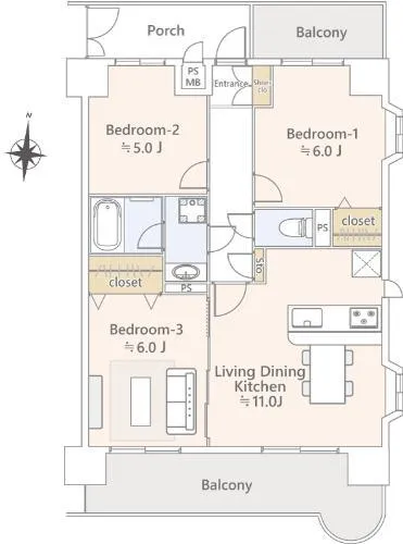Lions Mansion Takesato Room 209
