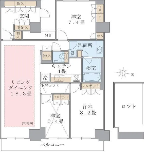 Brillia Ist Shinonome Canal Court - Floor Plan - ["Floor plan", "Geraniums"]