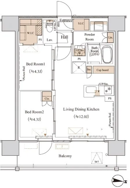 Blanchiesta Kiba - Floor Plan - ["White", "Plan", "Diagram"]