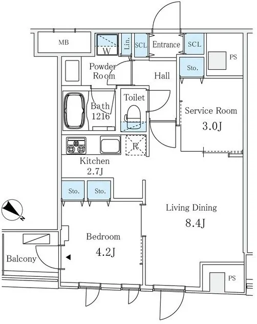 Ivy Court Nihonbashi Ningyocho - Floor Plan - ["White", "Diagram", "Plan"]