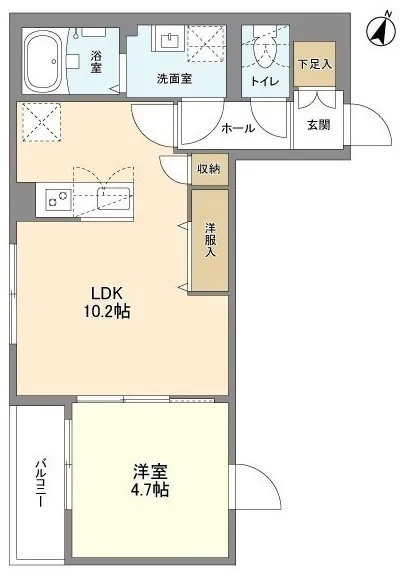 Well Square Hatagaya - Floor Plan - ["Wood flooring", "Tile Flooring", "Floor plan"]