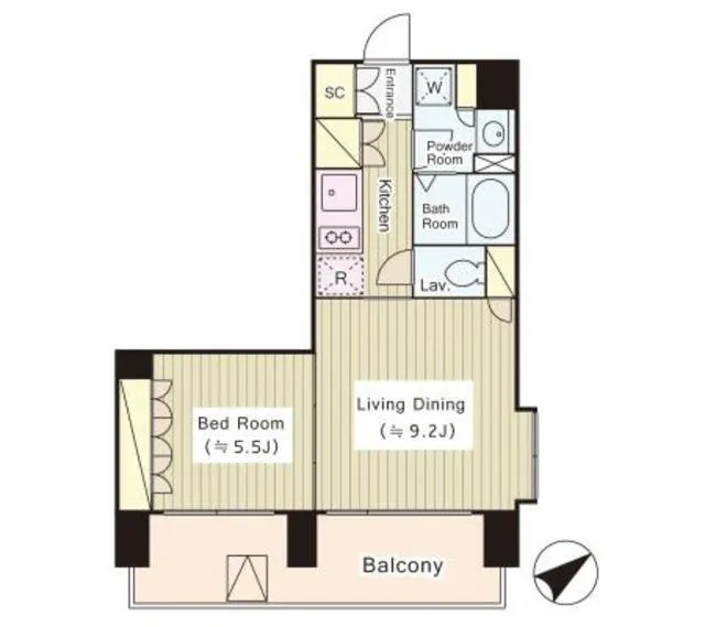 Court Luxuria Kyobashi - Floor Plan - ["Rectangle", "Floor plan", "Font"]