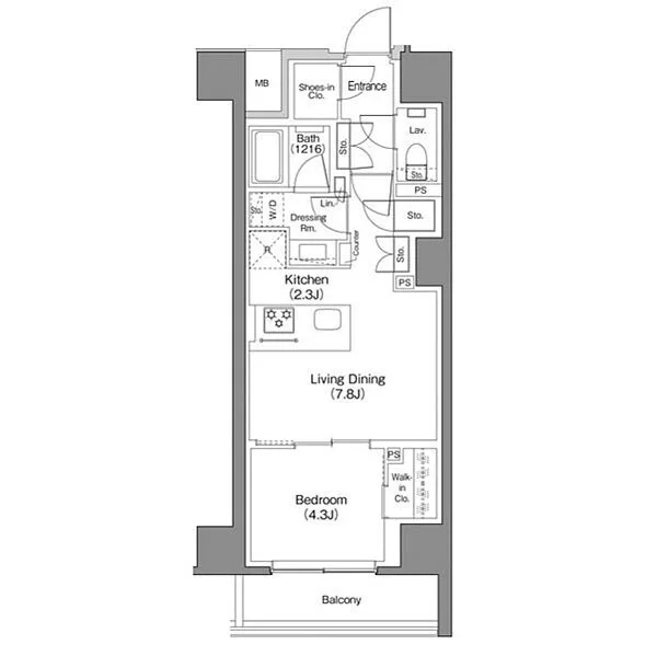 The Park Habio Nihonbashi Mabuchicho - Floor Plan - ["Schematic", "Rectangle", "Parallel"]