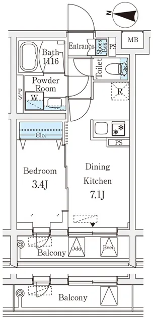 La Tierra Shinagawa Nishioi - Floor Plan - ["Rectangle", "Line", "Font"]