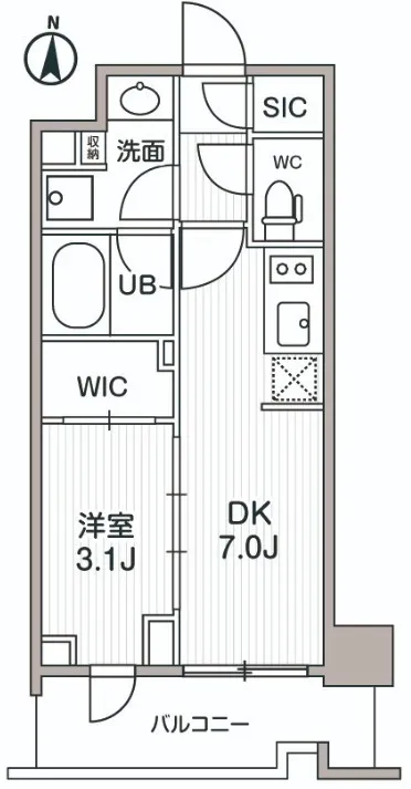 Season Flats Ryogoku South - Floor Plan - ["Tile Flooring"]