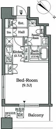 Horizon Place Akasaka - Floor Plan - ["Floor plan", "Text", "Drawing"]