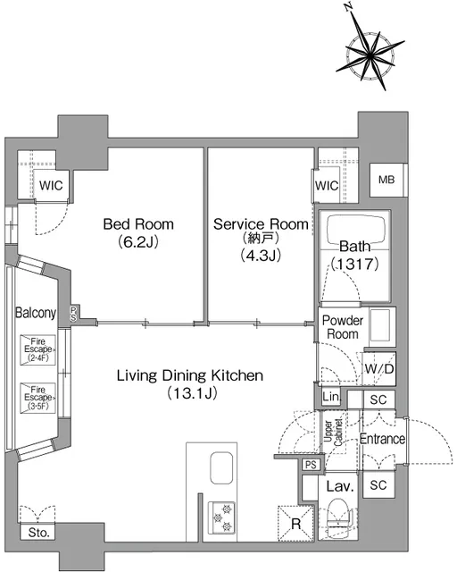 Comforia Nakakasai - Floor Plan - ["White", "Plan", "Diagram"]