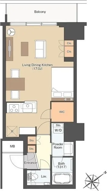 Tokyo Port City Takeshiba Residence Tower - Floor Plan - ["Floor plan", "Diagram", "Living room"]