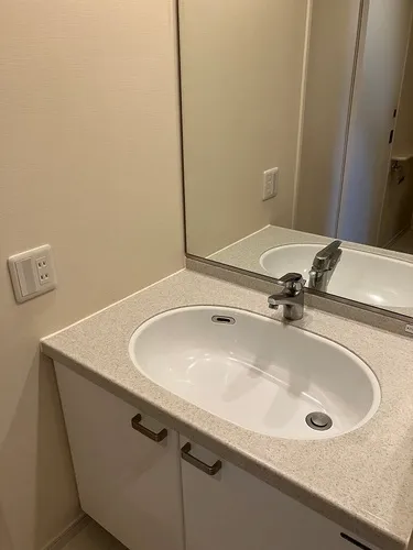 Cross Residence Shirokane Takanawa - Interior - ["Bathroom Sink", "Plumbing fixture", "Flooring"]