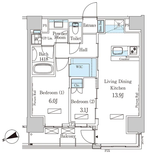 Park Axis Shibaura Canal - Floor Plan - ["Rectangle", "Schematic", "Font"]