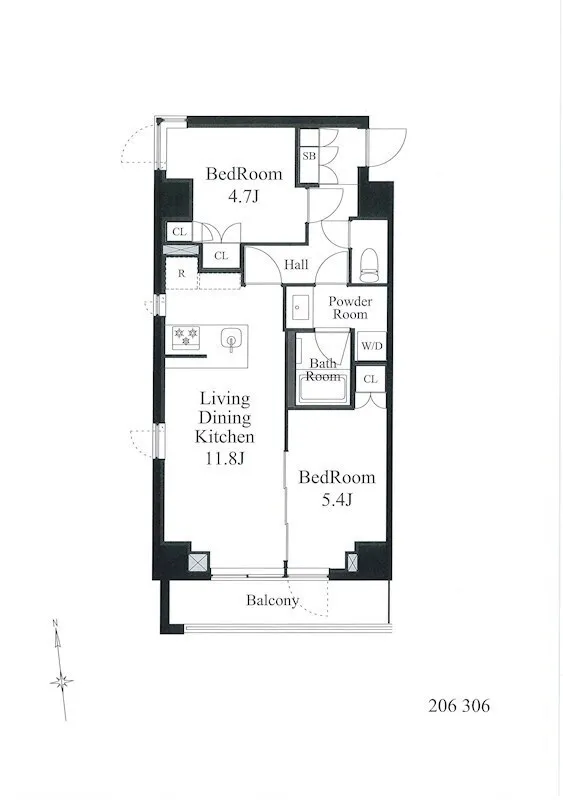 Comfort South Shirokanedai - Floor Plan - ["Rectangle", "Parallel", "Font"]