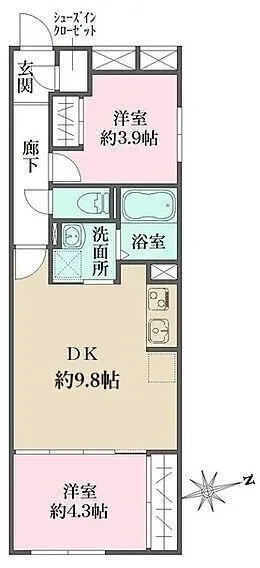 Glorio Shelt Suginami Honancho - Floor Plan - ["Apartment", "Condominium", "Tile Flooring"]