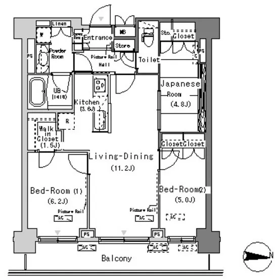 Park Axis Tatsumi Stage - Floor Plan - ["White", "Plan", "Diagram"]