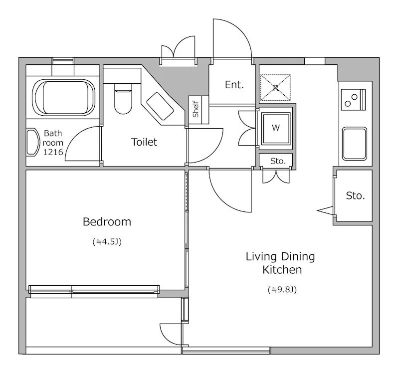 RESIDIA Sasazuka III - Floor Plan - ["Rectangle", "Font", "Schematic"]