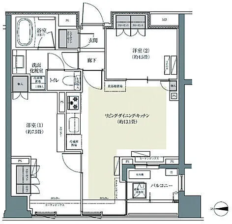 Park House Higashi Nakano Rive Gauche - Floor Plan - ["Rectangle", "Schematic", "Font"]