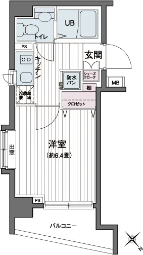 Ecology Toritsu University Residence - Floor Plan - ["Tile Flooring", "Wood flooring", "Home Door"]
