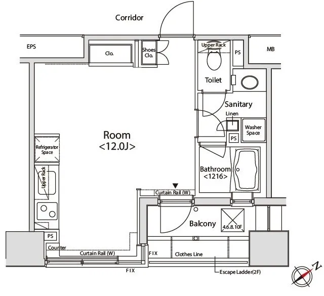 Castalia Meguro Kamurosaka - Floor Plan - ["White", "Diagram", "Plan"]