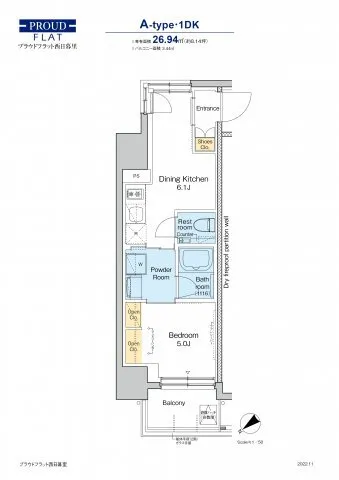 Proud Flat Nishinippori - Floor Plan - ["Schematic", "Rectangle", "Parallel"]