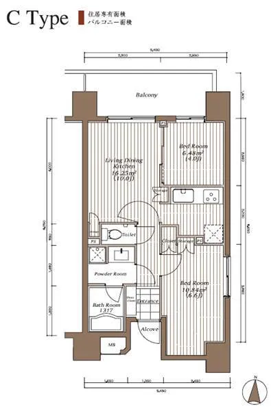The Park Cross Kinshicho Residence - Floor Plan - ["Rectangle", "Schematic", "Building"]