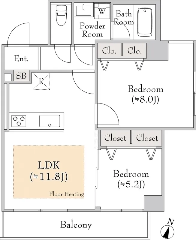 LUMIEC un Sasazuka - Floor Plan - ["White", "Diagram", "Floor plan"]